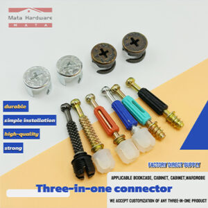 Three-In-One Connector for Quick Installation Iron Self-Tapping Rod Machine Screw and Eccentric Wheel Embedded Furniture Parts