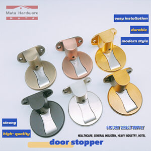 Hotel Bathroom Door Stopper Black Rubber Stainless Steel with Zinc Alloy Durable Key Unlock Way Made in Jieyang ,China
